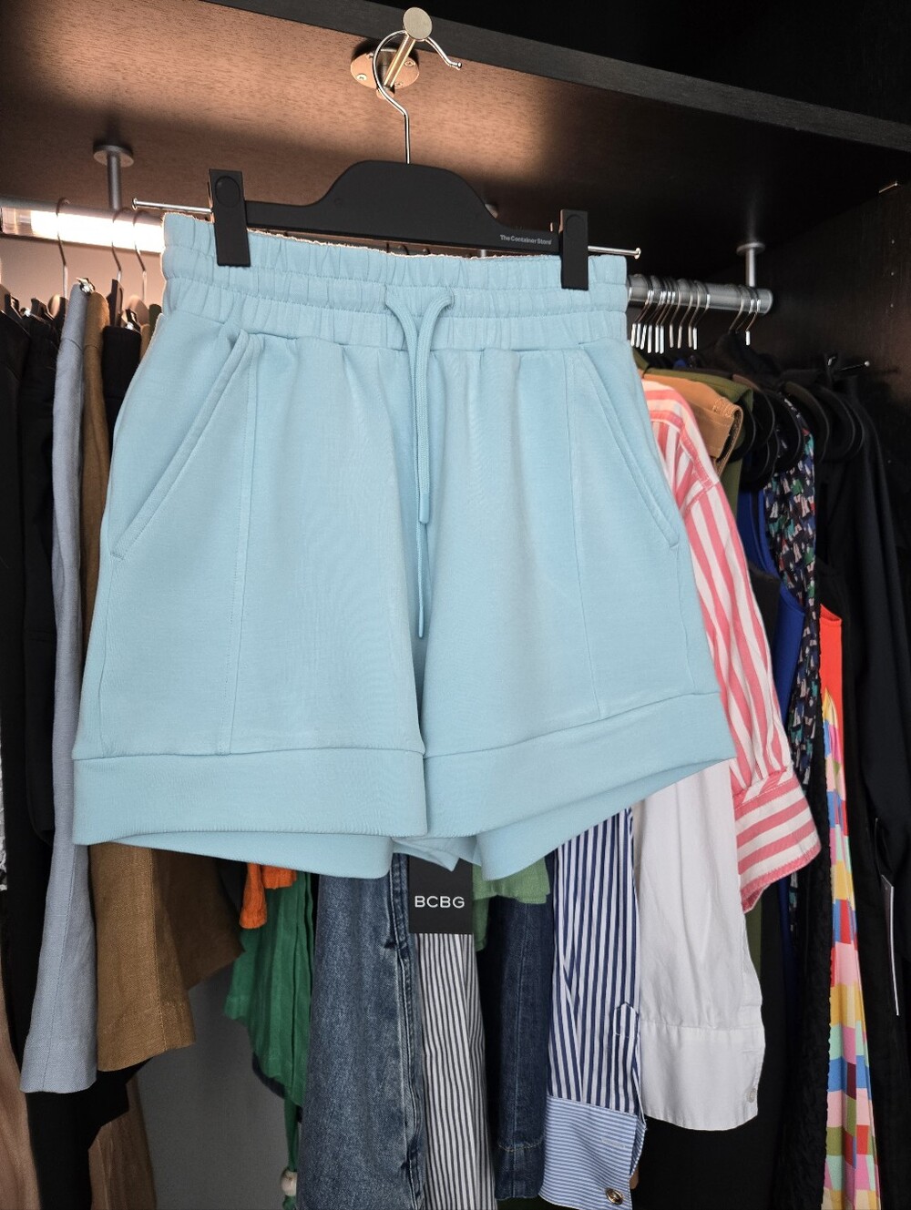 Varley Light Blue Athletic Drawstring Shorts